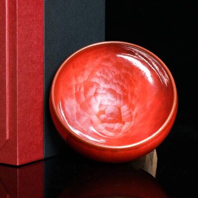 茶杯华生老师祥云柿红建盏非遗传承人品品茗功夫茶具
