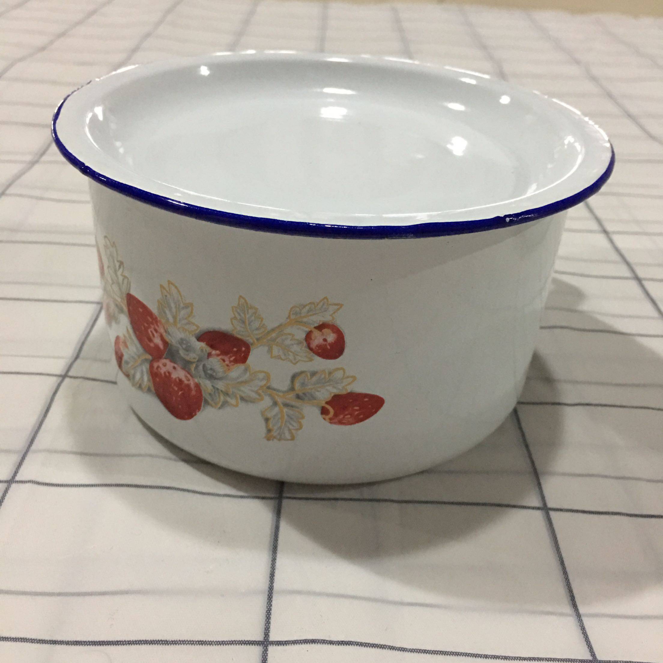 搪瓷怀旧饭缸瓷碗餐具带盖饭盒老式吃饭饭碗饭盒