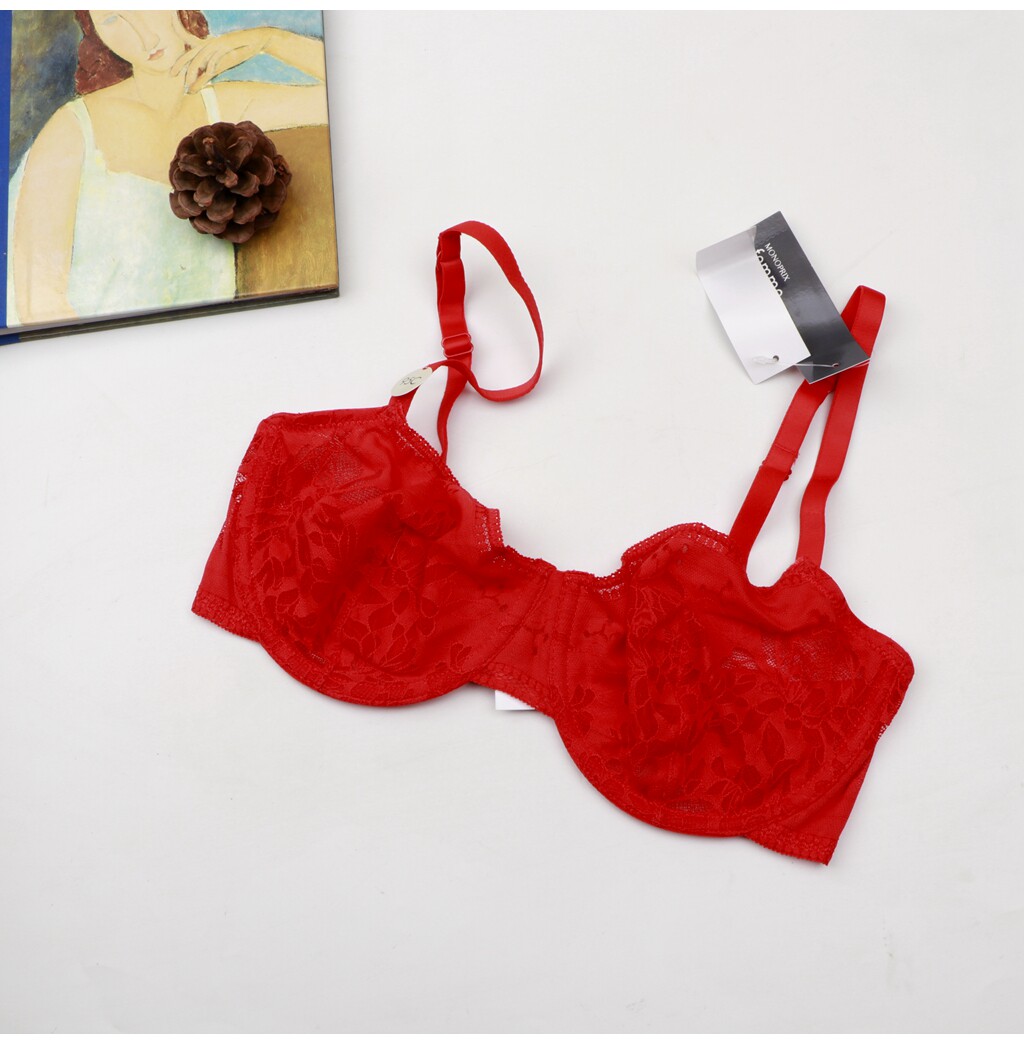 monoprix红色小气气泡性感超薄bralette三角70b75bc80bcd文胸
