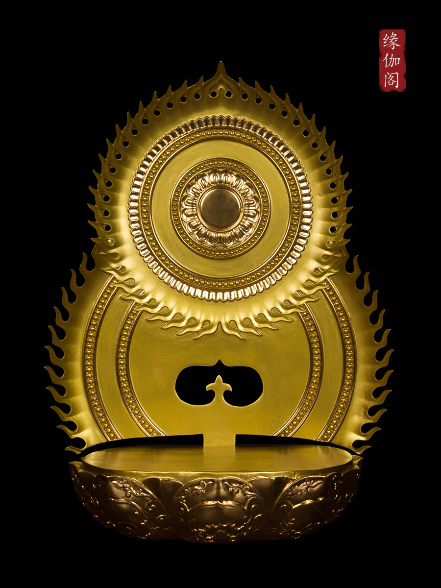 雕花背光佛像底座观音莲花金刚须弥火焰祥云木雕