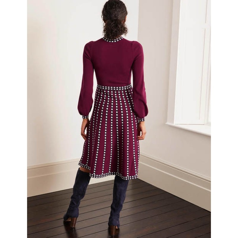 boden连衣裙飘逸裙摆女士针织长袖裙子英国直营连衣裙