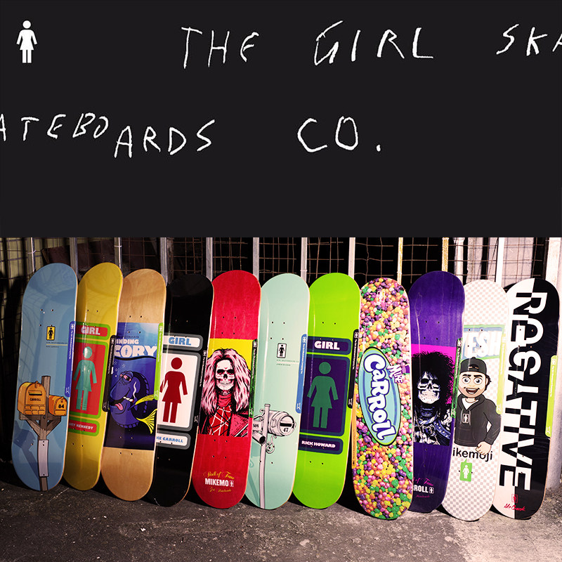 girl滑板板面美国进口专业双翘滑手签名轻薄滑板