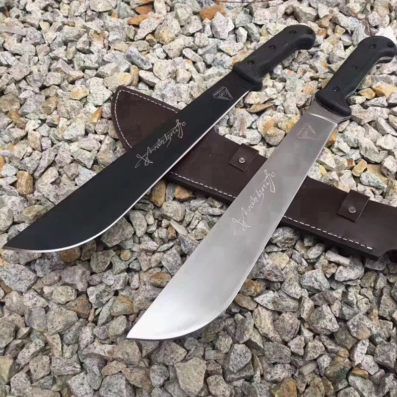 尼泊尔大号狗腿户外开路刀直刀露营防身野营刀开山一体短刀求生刀