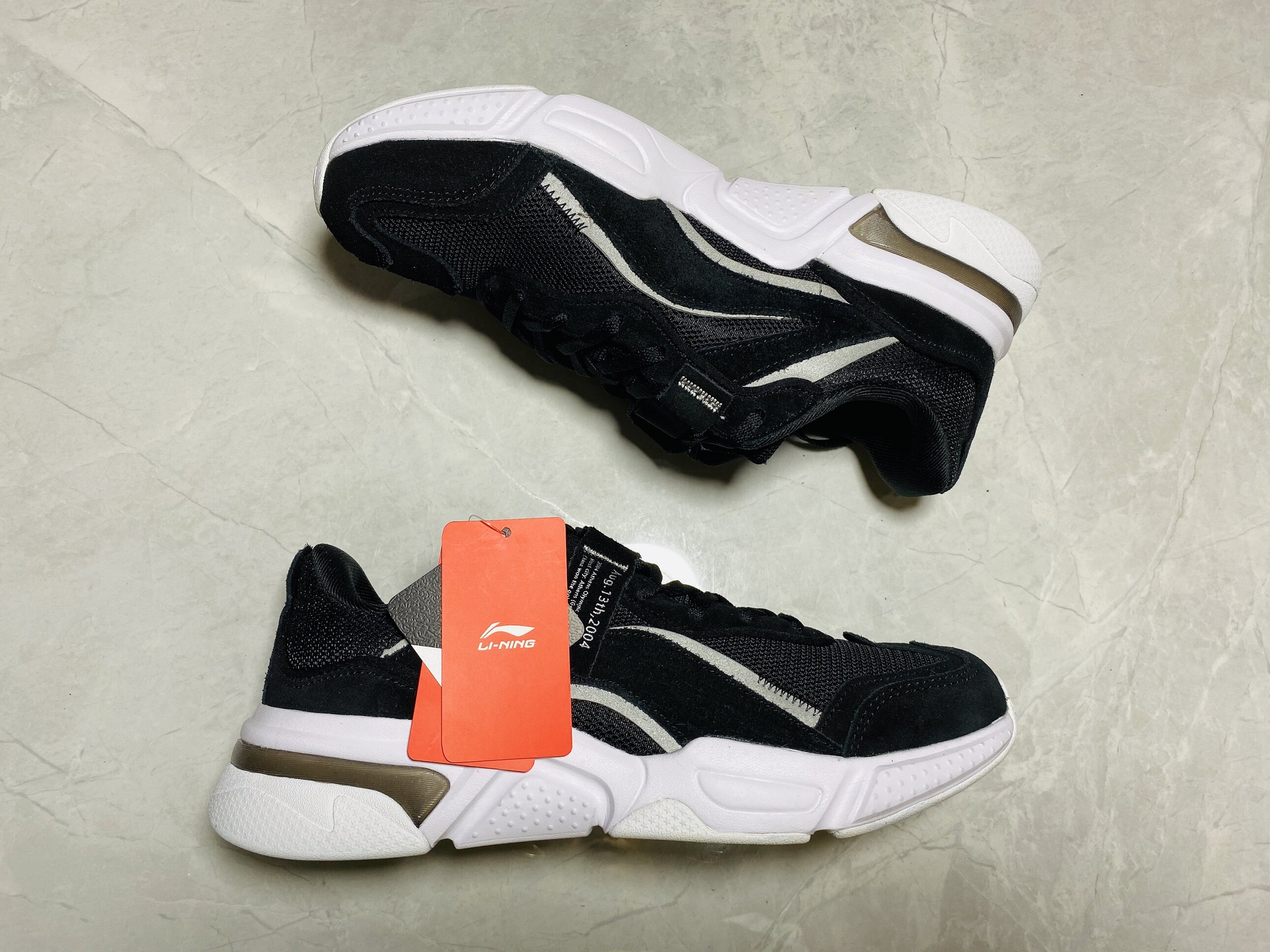 李宁2020春秋新款烛龙男女情侣休闲复古老爹运动跑鞋agln237/258