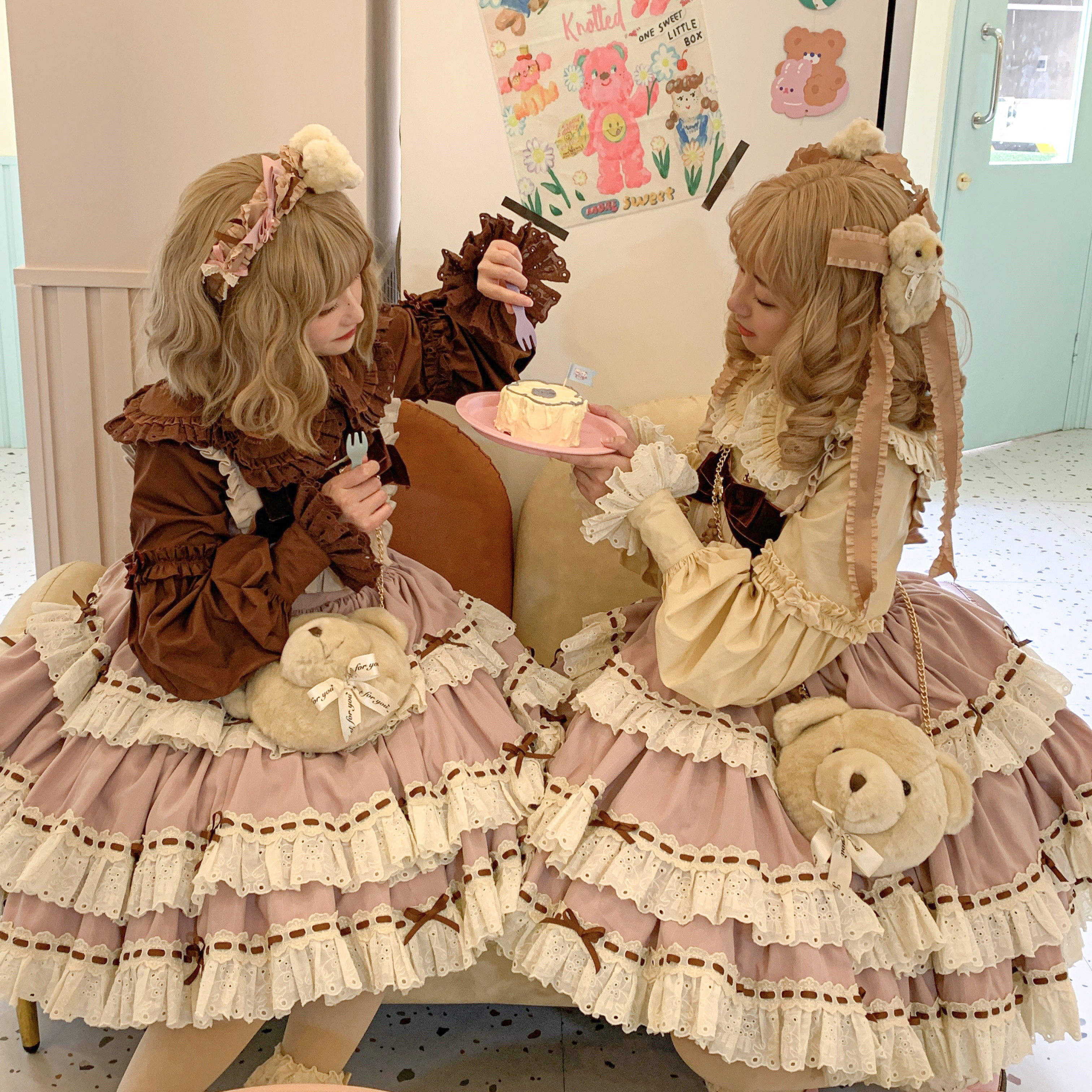 掉落小熊玩具松饼衬衫dreamdoll梦境人偶lolita衬衫