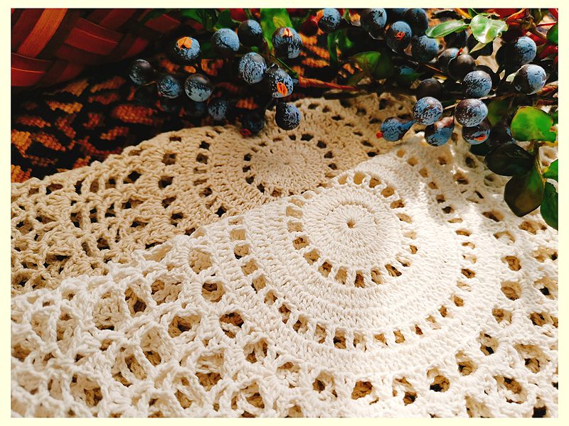 微瑕日式ins风纯棉线手工钩针镂空茶盘盖巾万能盖巾