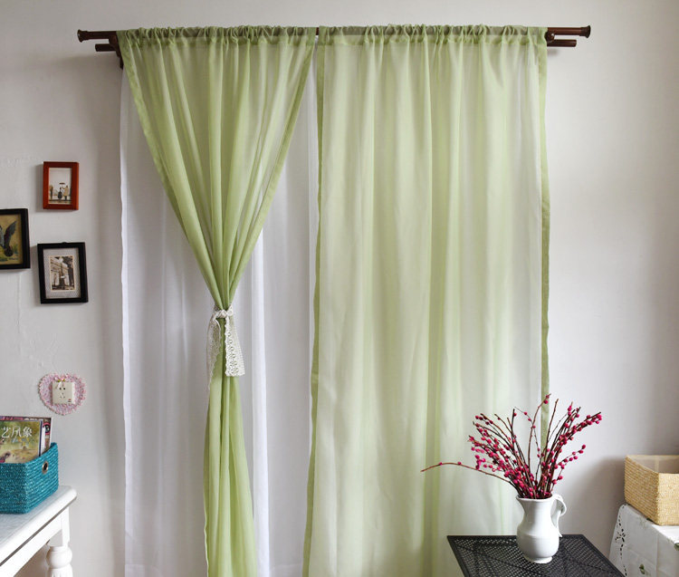甩卖促销外贸出口欧式经典纯色透光穿杆成品窗帘成品窗帘