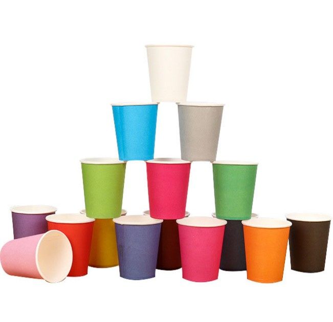 纸杯环保彩色儿童diy手工9盎司250ml白卡杯子手工创意粘贴类