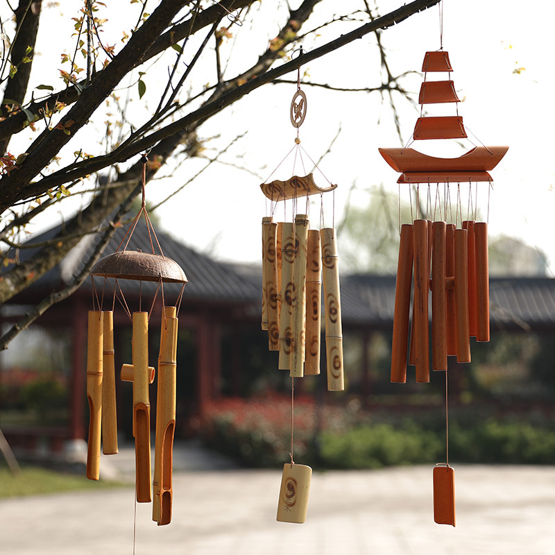 户外创意天然天然竹竹子制作风铃挂饰diy民宿风铃及配件