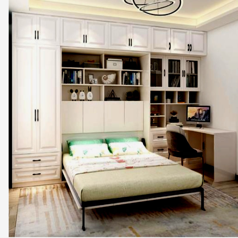 隐形定制隐藏床壁五金配件电动下翻衣柜一体折叠床