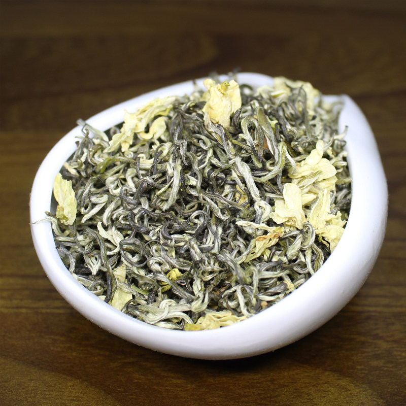 茉莉大白毫茉莉花茶2021新茶四川蒙顶飘雪茶叶碧潭特级浓香型500g