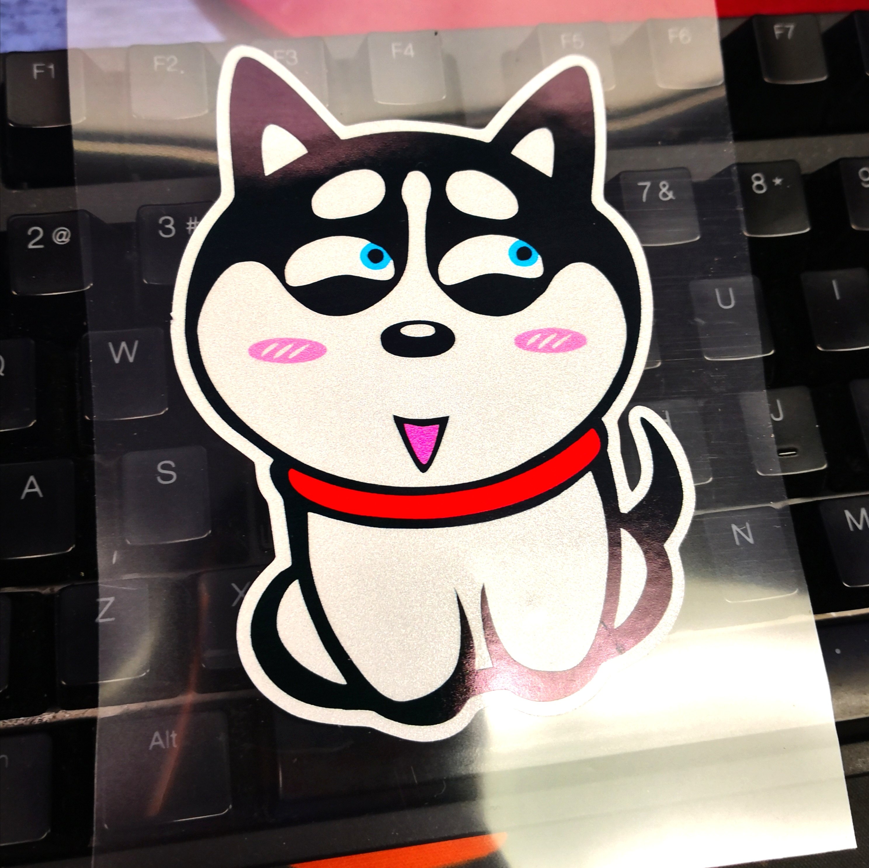 2020可爱搞笑狗头二哈摩托车哈士奇贴纸电动电瓶汽车装饰贴