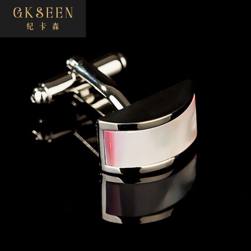 gkseen领带夹袖口男士长方形白色袖钉领夹商务百搭领带夹