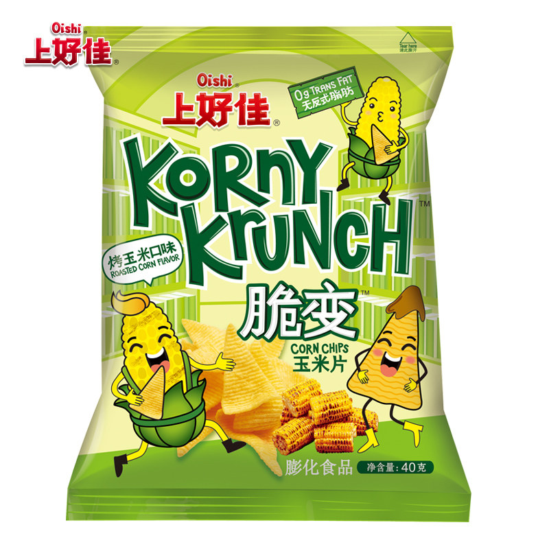 上好佳新品脆变玉米片烧烤口味烤玉米口味芝士口味40g*6包组合装