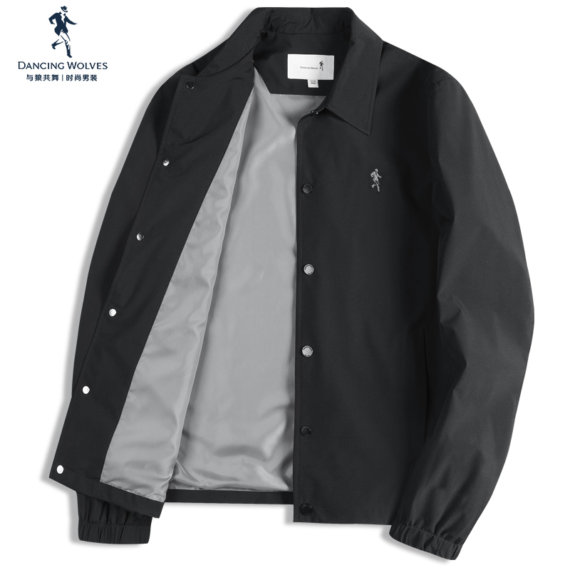 【不挑身材】与狼共舞翻领夹克2022春季新款男士机能风衣男装外套