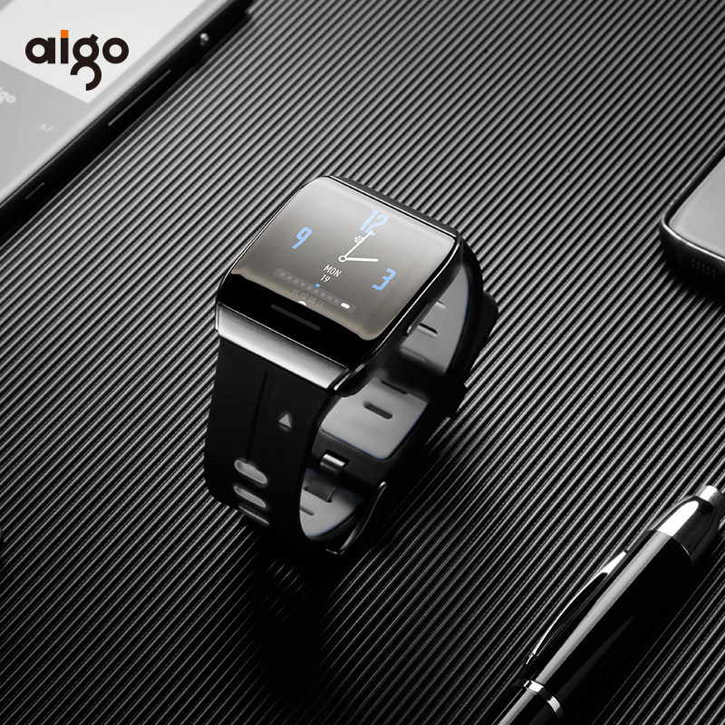 aigo 轻智能运动手表fw01智能手环真彩大屏手环 手表测心率睡眠监测