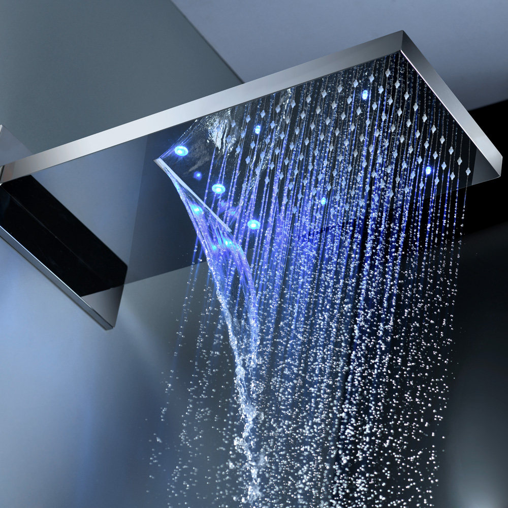 藏式花洒隐藏瀑布恒温飞雨酒店暗装嵌入墙式恒温花洒套装