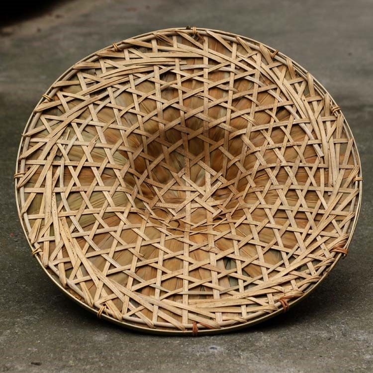遮阳圆顶素色帽子80cm防晒笠帽竹笠竹编