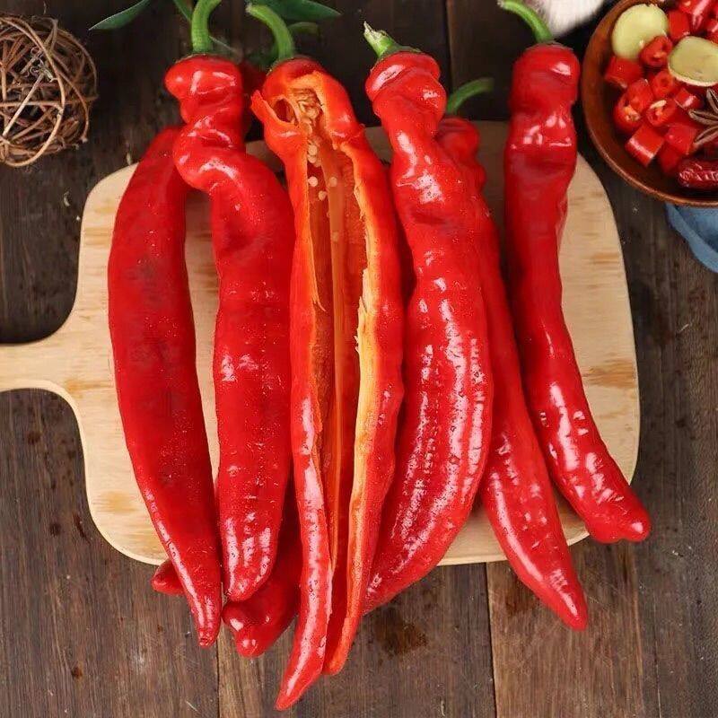 大红尖椒鲜香微辣甜辣皮薄肉厚红辣椒海红椒辣子辣椒