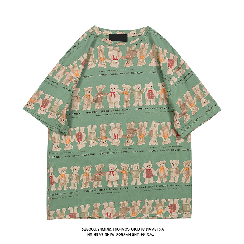 春夏国潮牌情侣男装港风潮流ins嘻哈半袖大码体恤百搭宽松短袖t恤