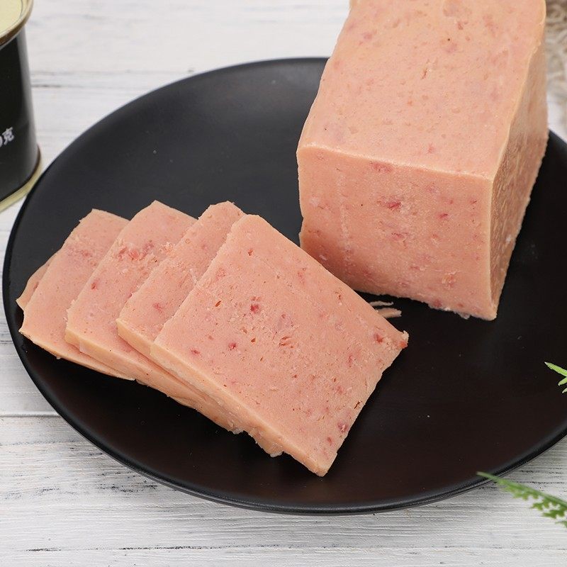 凌翔200克午餐肉绿罐头方便速食户外居家佐料肉制品