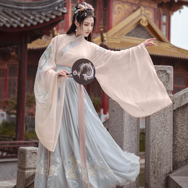 如梦霓裳汉服女情侣装大袖交领襦裙辰龙民族服装