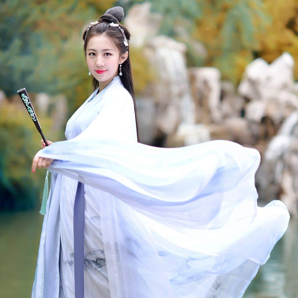 如梦霓裳汉服女齐腰襦裙大袖衫相思引魏晋风广袖交领仙情侣cp夏季