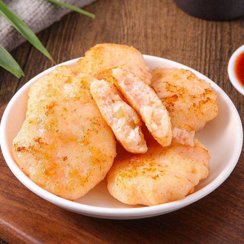 虾饼速冻儿童虾仁半成品低脂早餐新鲜虾滑饼虾排虾类制品