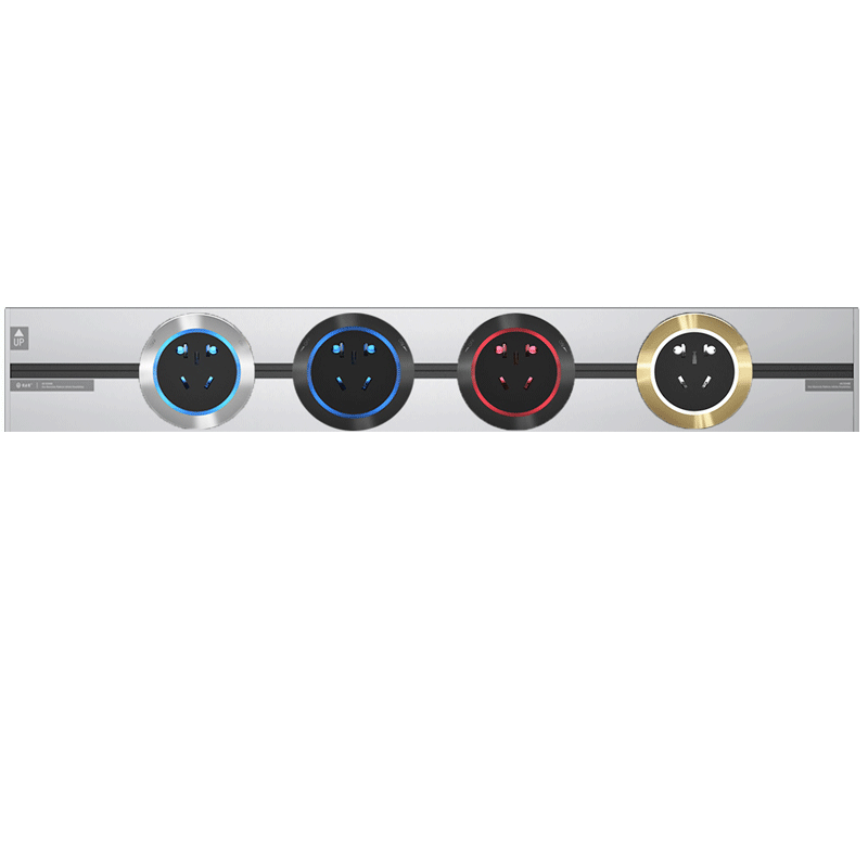 优必克嵌入电力轨道插座厨房专用可移动旋转免布线式家用收纳电源