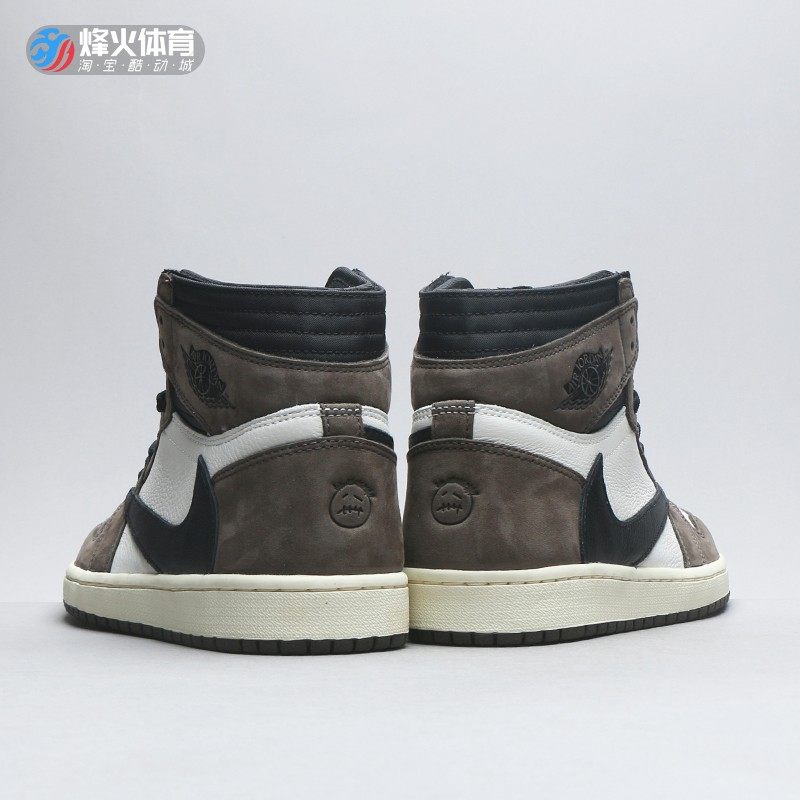 烽火airjordantravisscottaj1深棕倒钩鬼脸cd4487100篮球鞋