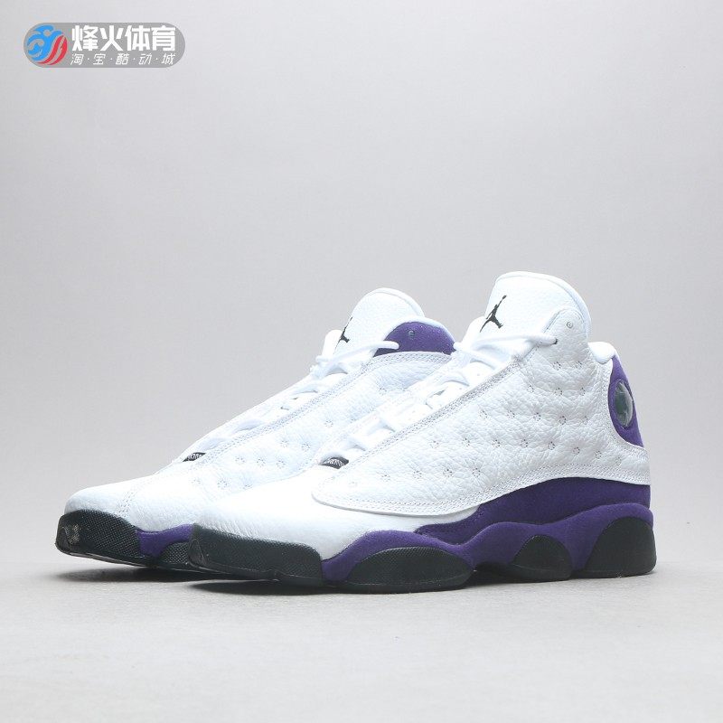 烽火airjordanaj13湖人白紫la篮球球鞋884129篮球鞋
