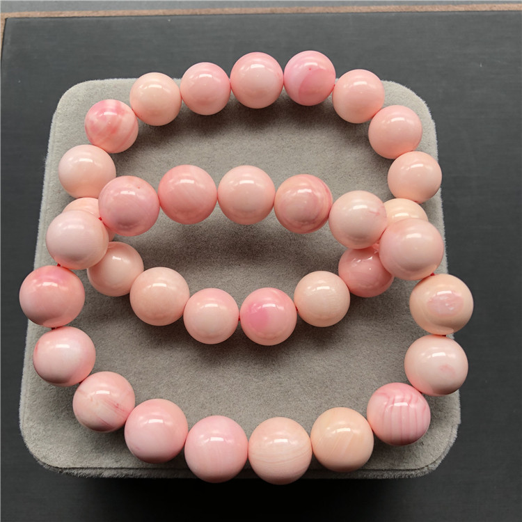 粉贝单圈手链胭脂贝壳女王贝单圈手串12mm特价手链