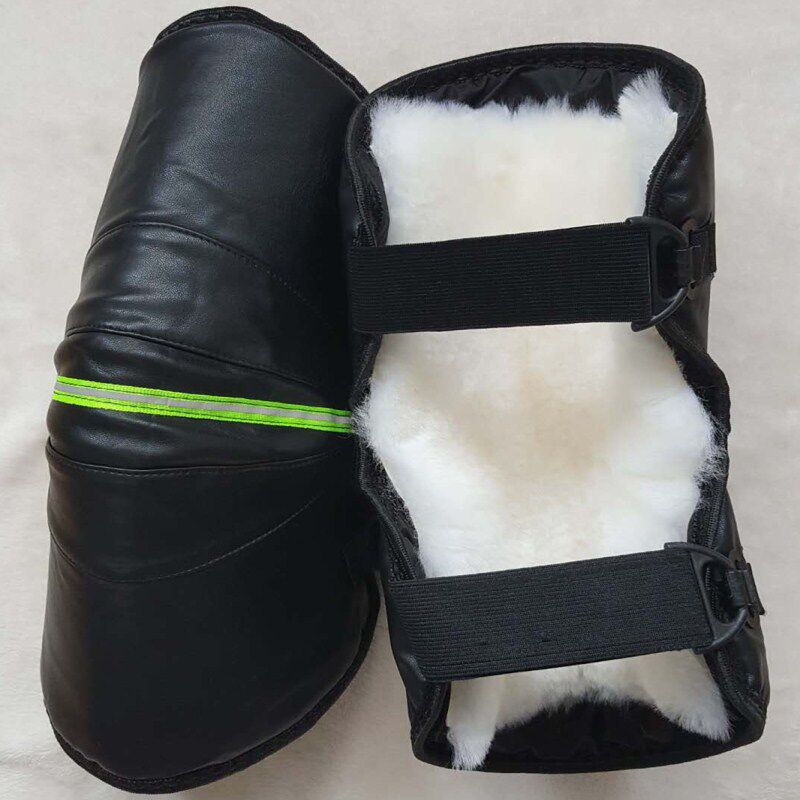 护膝羊毛皮防水耐磨防寒加厚保暖老寒中老年人男女电动车护膝