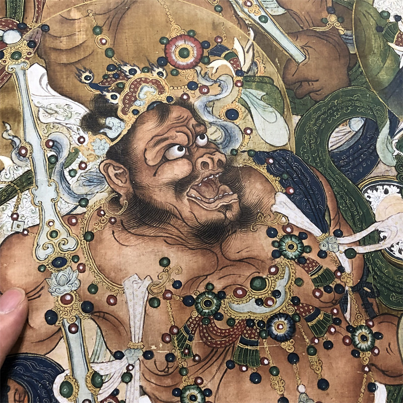 佚名四大天王艺术微喷复制人物画国画高档立轴装饰画国画