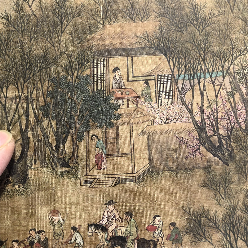 北宋全景清明上河图明清摹本奥地利本微复制人物装饰画国画