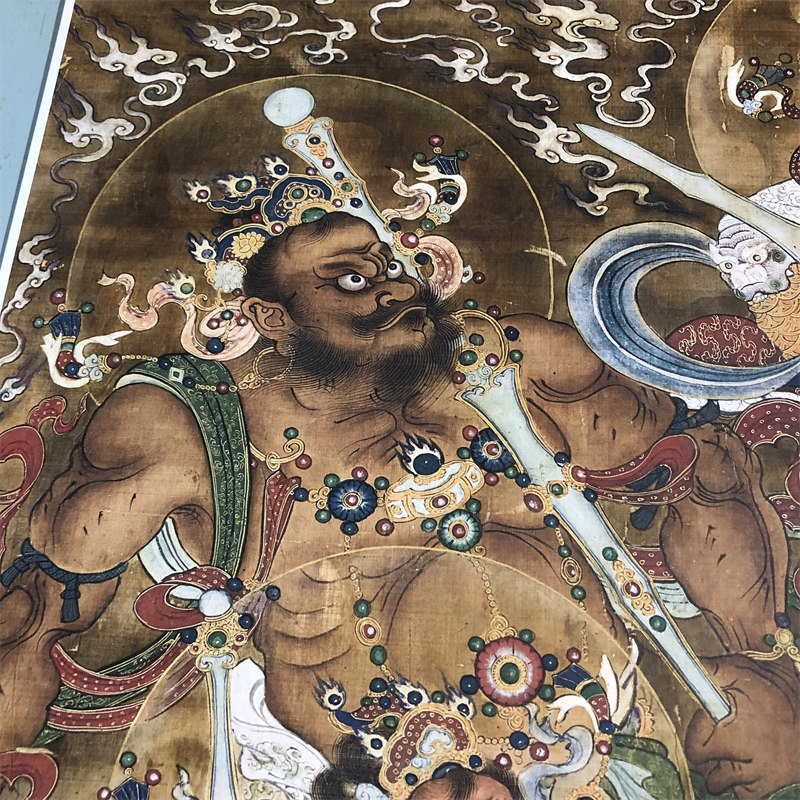 佚名四大天王艺术微喷复制人物画国画高档立轴装饰画国画