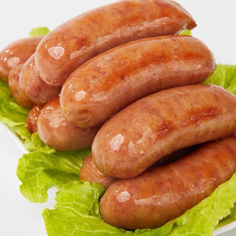 火山脆皮纯肉商用冷冻香肠热狗火腿皮肉十根香肠
