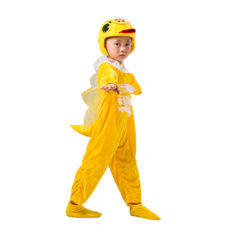 儿童小鸭子动物演出服丑小鸭小黄鸭白鹅灰鸭幼儿小鸭表演服装衣服