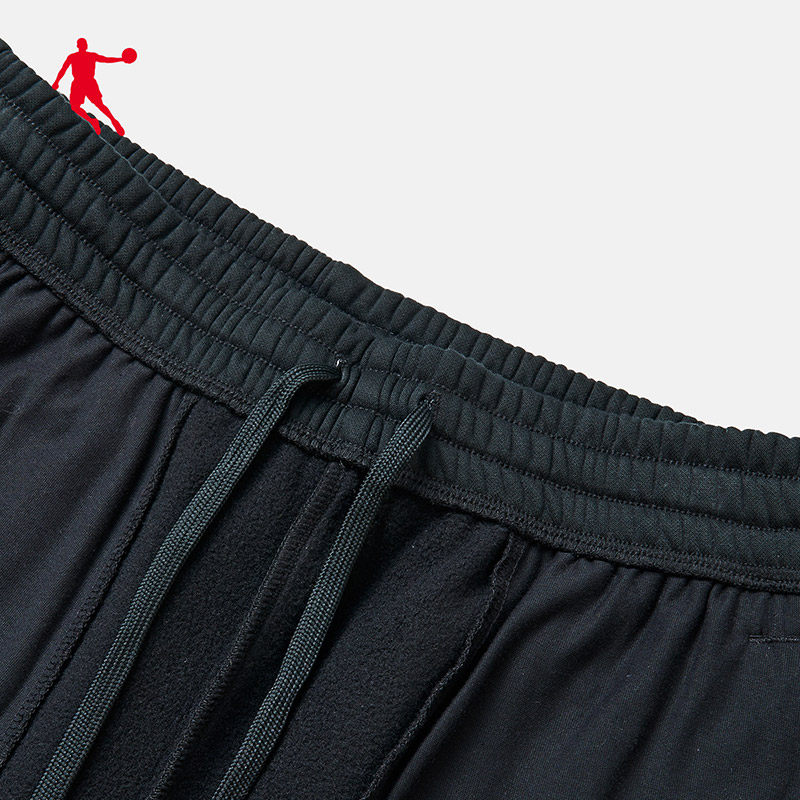 商场同款乔丹运动裤男2022冬款简洁针织加绒运动长裤