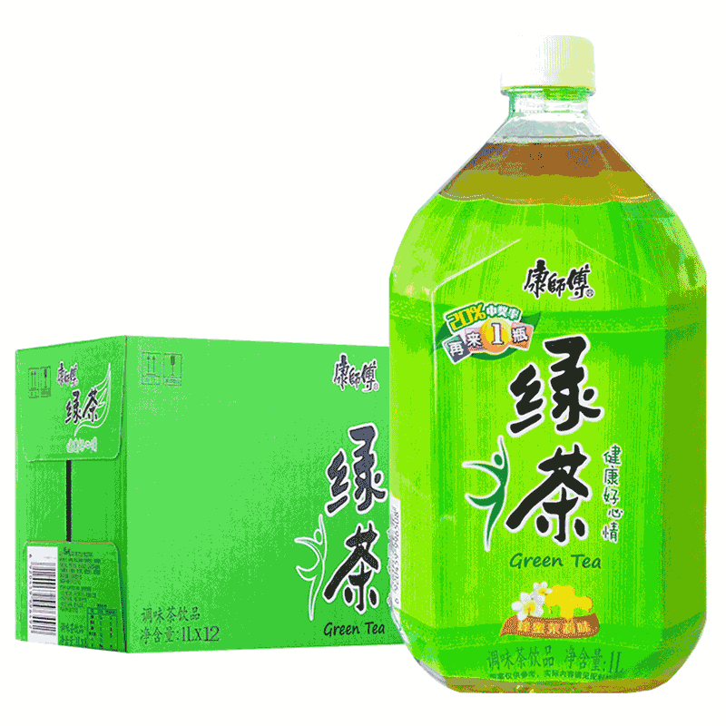 康师傅绿茶蜂蜜茉莉味1l12瓶整箱茶饮料饮品家用宴会大瓶装茶饮