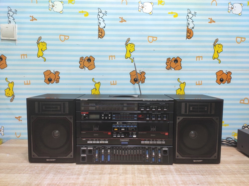 日本原装进口夏普hk9000z大型双卡录音机收录机功能