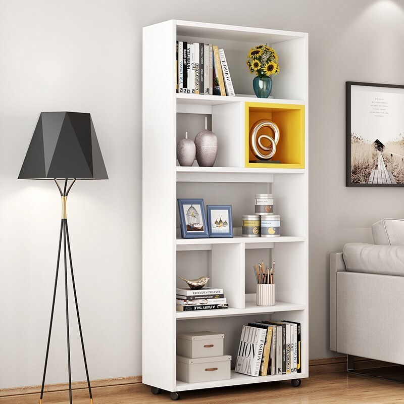 书柜活动书架轮子可移动简易简约现代置物架省空间书架