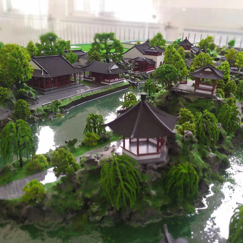 苏州园林模型场景苏式古建筑模型园艺微景沙盘摆件江浙场景