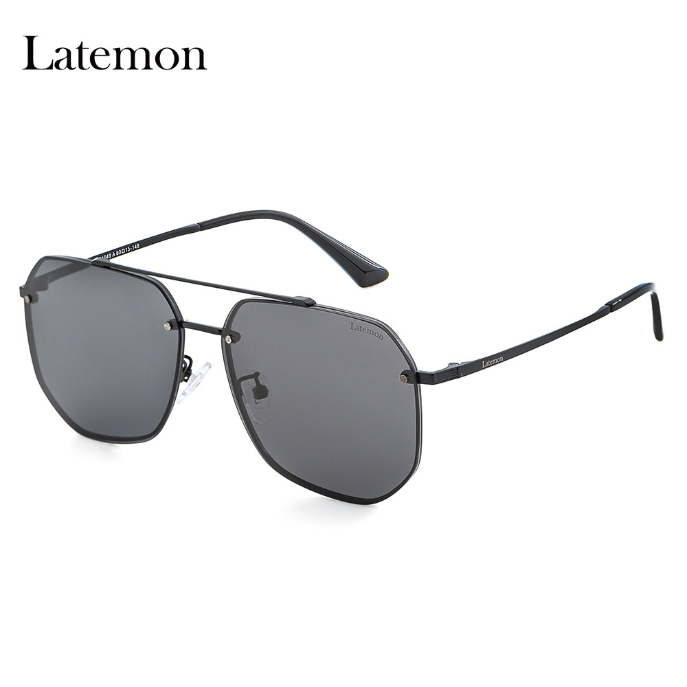 latemon浪特梦太阳镜偏光复古双梁女大框遮脸金属墨镜太阳眼镜