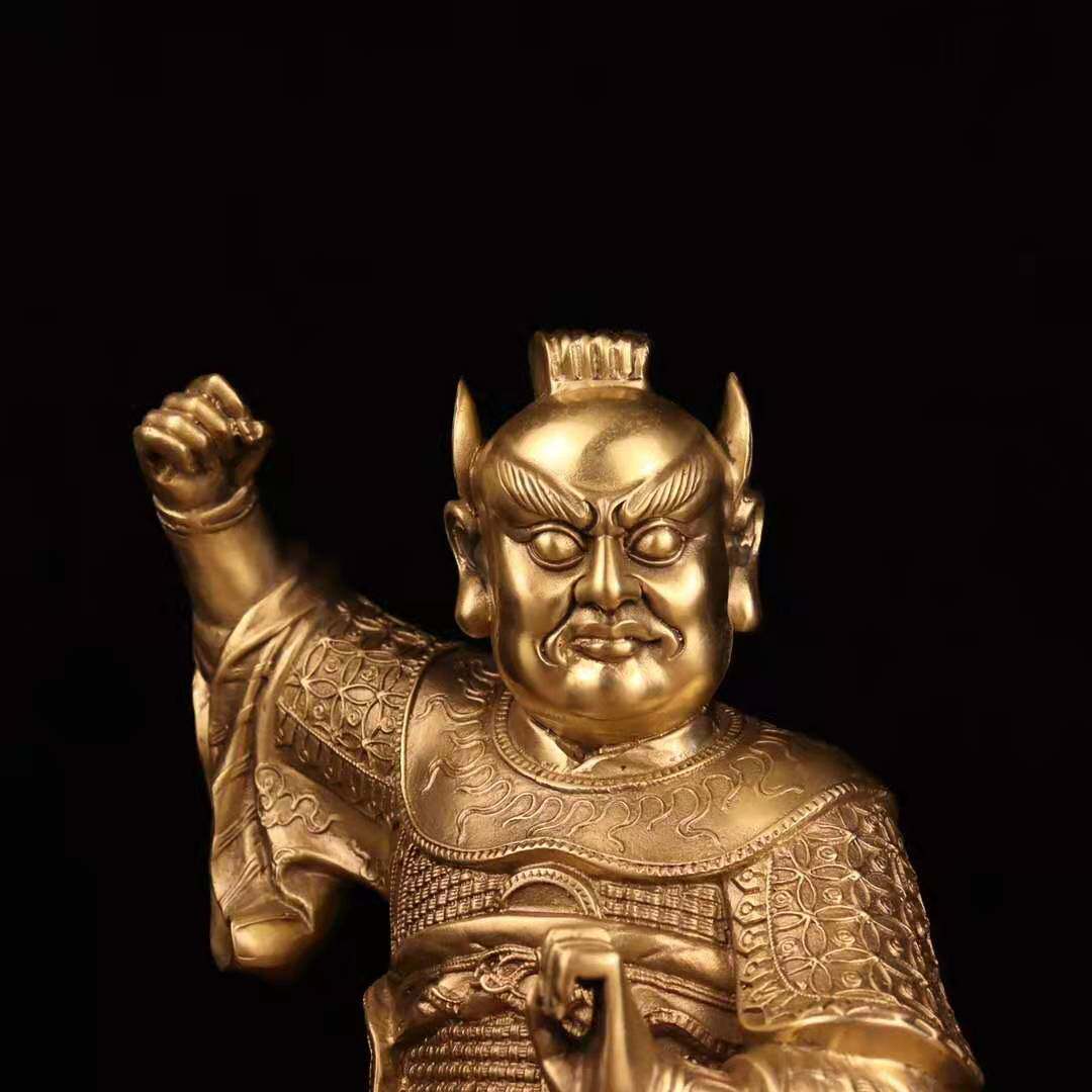监斋纯铜菩萨铜像摆件使者紧那罗王神像大号摆件