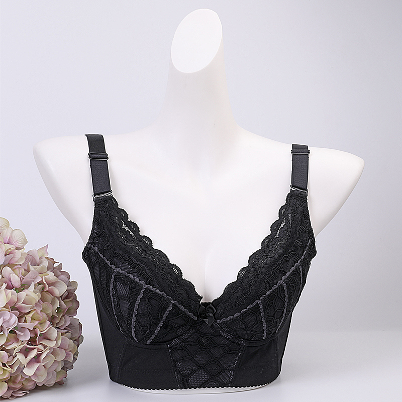 美容院新薄款文胸聚拢调整型无海绵文胸收副乳大码五排扣女士内衣