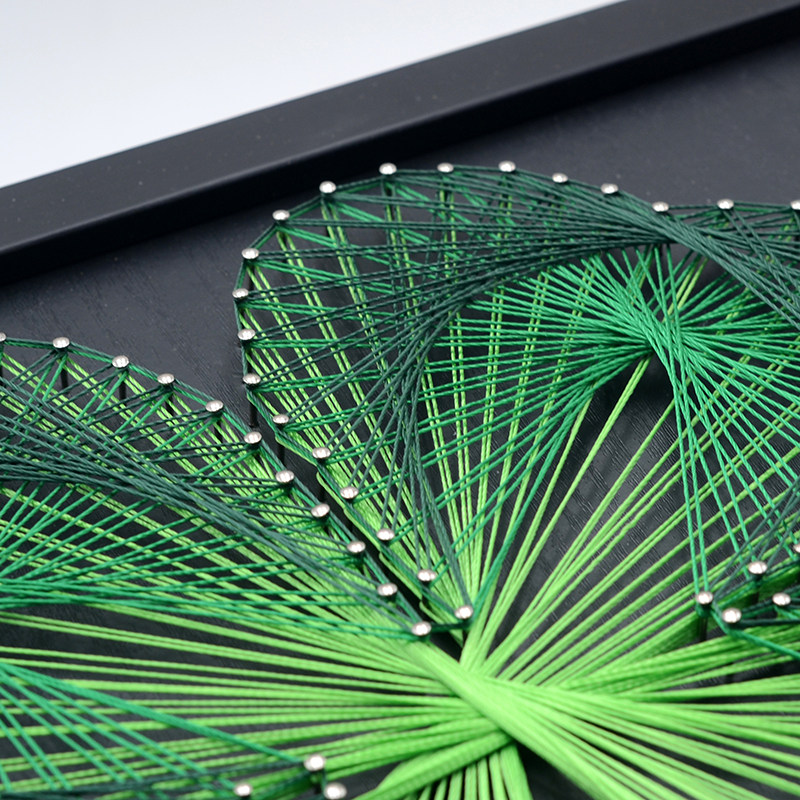 幸运草钉子绕线画毛线缠绕纱线四叶草手工礼物diydiy