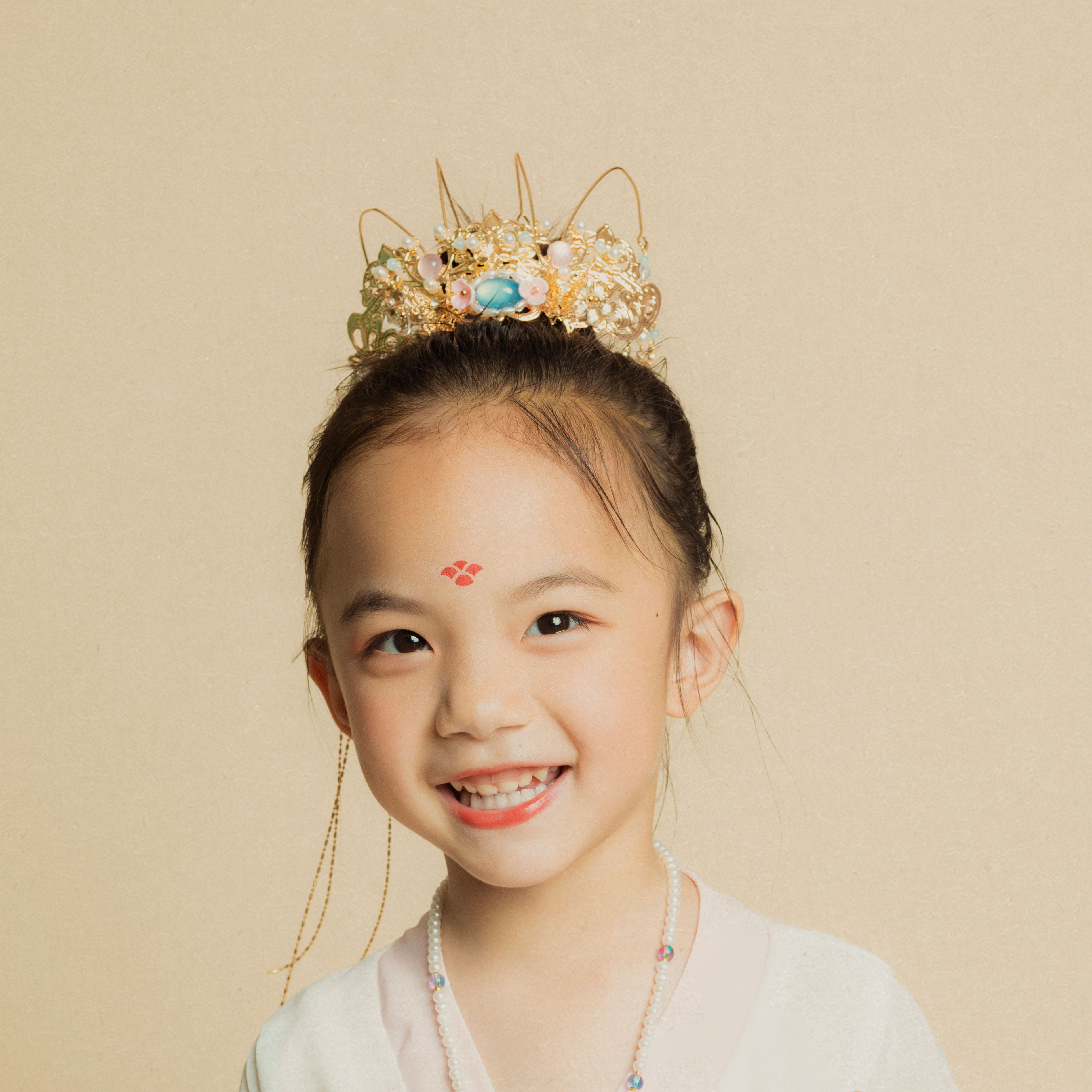 2021年汉服头饰古风发饰头冠儿童女孩冠超古装发饰