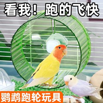 Parrot running wheel tiger skin special birdcage accessories collection peony educational exercise climbing training toys boredom relief supplies