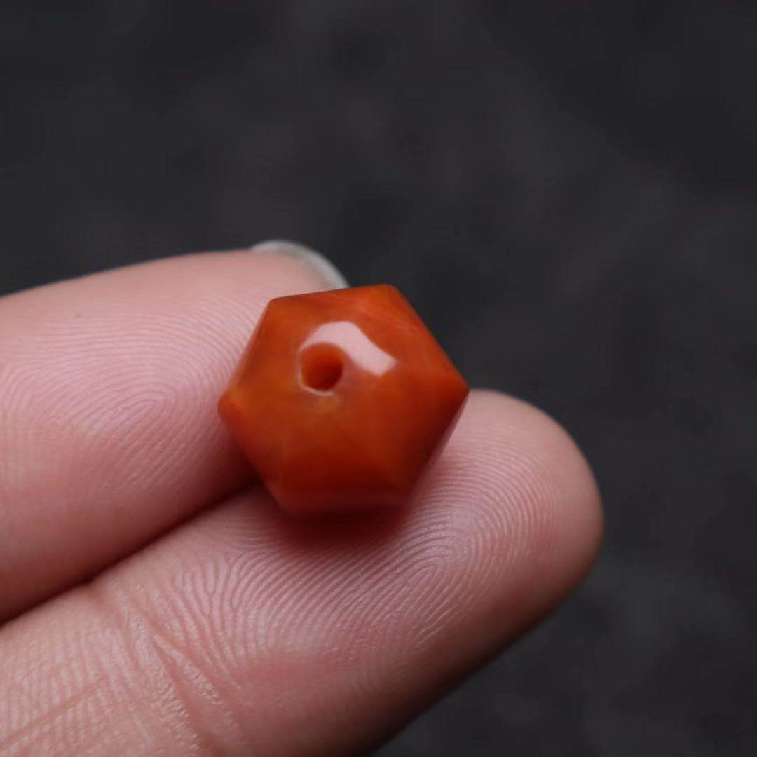 天然南红玛瑙六棱顶腰珠隔珠金刚星月菩提佛珠其他diy饰品配件